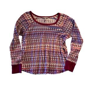 Victoria's Secret Patterned Thermal Shirt Women's L